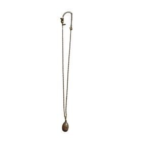 Gold Tone Chain Necklace with Abstract Stone Pendant Fashion‎ Jewelry